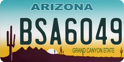 AZ license plate BSA6049