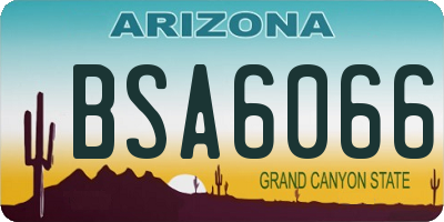 AZ license plate BSA6066