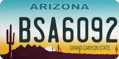 AZ license plate BSA6092