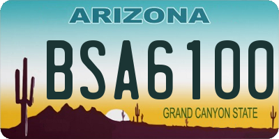 AZ license plate BSA6100