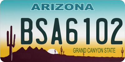 AZ license plate BSA6102