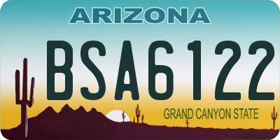 AZ license plate BSA6122