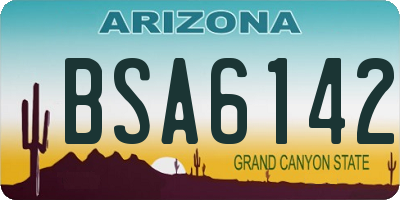 AZ license plate BSA6142
