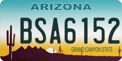 AZ license plate BSA6152