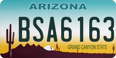 AZ license plate BSA6163
