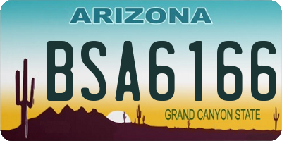 AZ license plate BSA6166