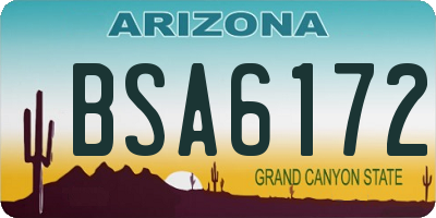 AZ license plate BSA6172