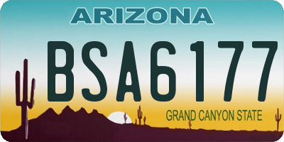 AZ license plate BSA6177