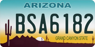 AZ license plate BSA6182