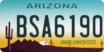 AZ license plate BSA6190