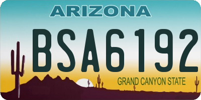 AZ license plate BSA6192