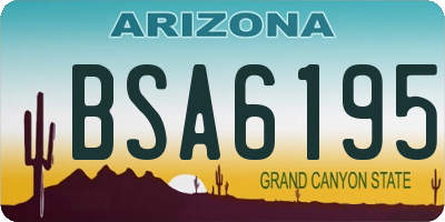 AZ license plate BSA6195