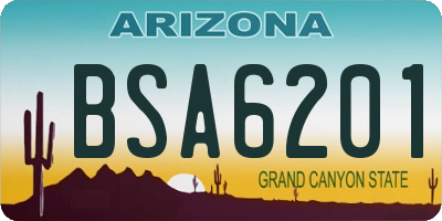 AZ license plate BSA6201