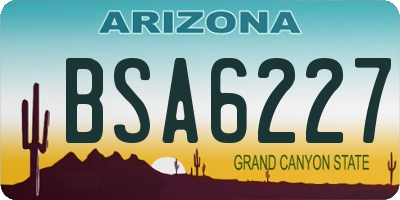 AZ license plate BSA6227