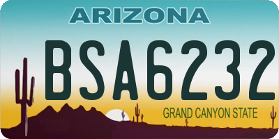 AZ license plate BSA6232