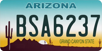 AZ license plate BSA6237
