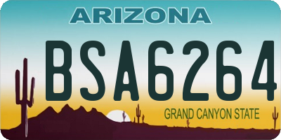 AZ license plate BSA6264