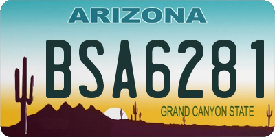 AZ license plate BSA6281