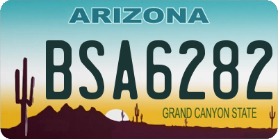 AZ license plate BSA6282