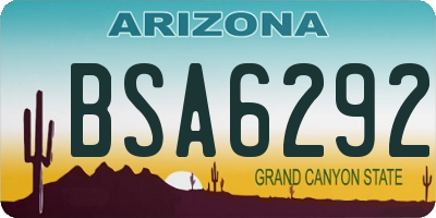 AZ license plate BSA6292