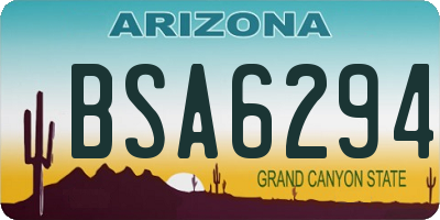 AZ license plate BSA6294