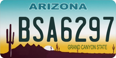 AZ license plate BSA6297