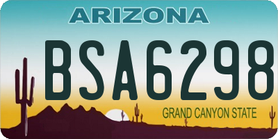 AZ license plate BSA6298