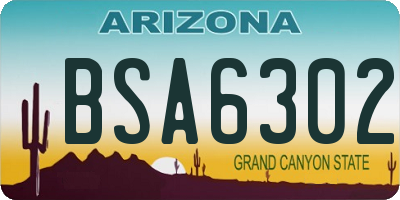 AZ license plate BSA6302