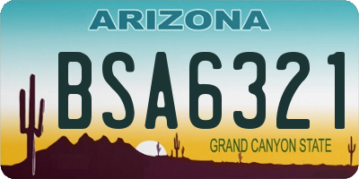 AZ license plate BSA6321