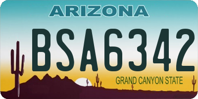 AZ license plate BSA6342