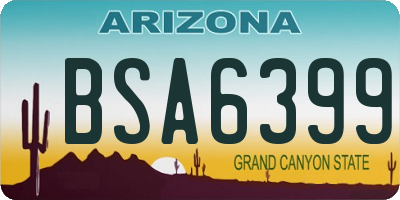 AZ license plate BSA6399