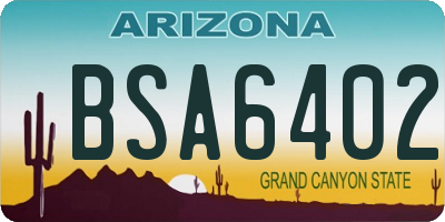 AZ license plate BSA6402
