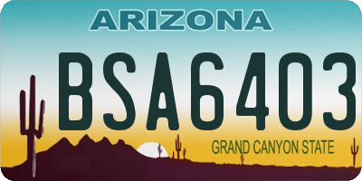 AZ license plate BSA6403