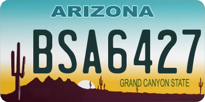 AZ license plate BSA6427
