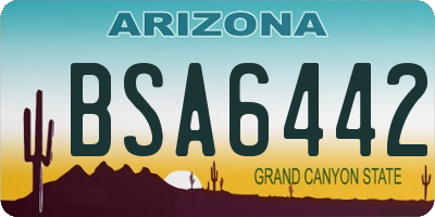 AZ license plate BSA6442