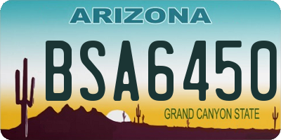 AZ license plate BSA6450