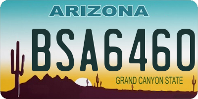 AZ license plate BSA6460