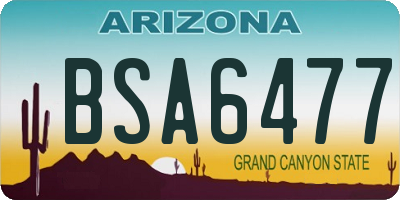 AZ license plate BSA6477