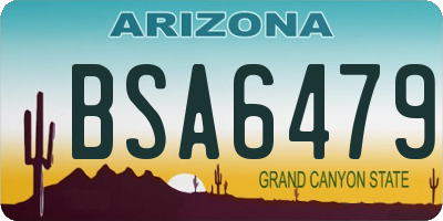 AZ license plate BSA6479