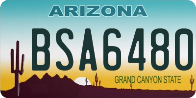 AZ license plate BSA6480