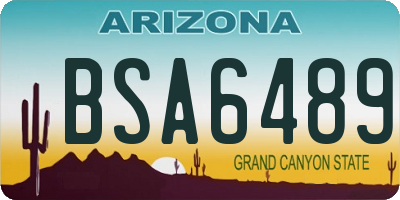 AZ license plate BSA6489