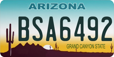 AZ license plate BSA6492