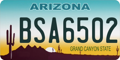 AZ license plate BSA6502