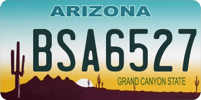 AZ license plate BSA6527