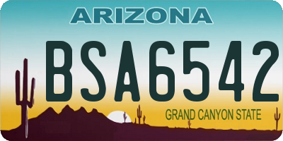 AZ license plate BSA6542