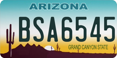 AZ license plate BSA6545