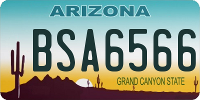 AZ license plate BSA6566