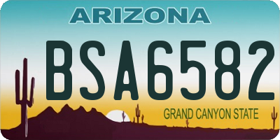 AZ license plate BSA6582