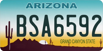 AZ license plate BSA6592