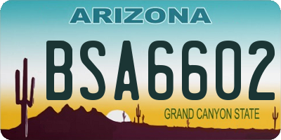 AZ license plate BSA6602